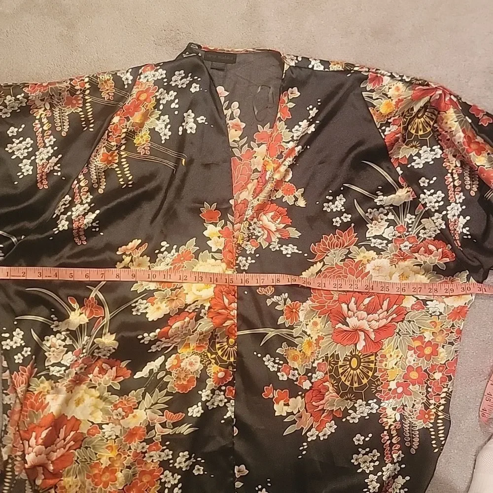 Steve Madden Black and Multicolor Kimono one Size